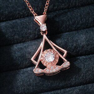 🌸Shiny Unique Shape Rose Gold Plated Necklace for Women, MARR9003